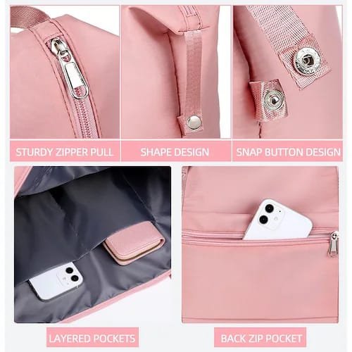 Premium Foldable Travel Duffel Bag – Pink - Image 2