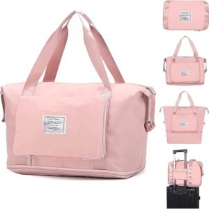 Premium Foldable Travel Duffel Bag – Pink