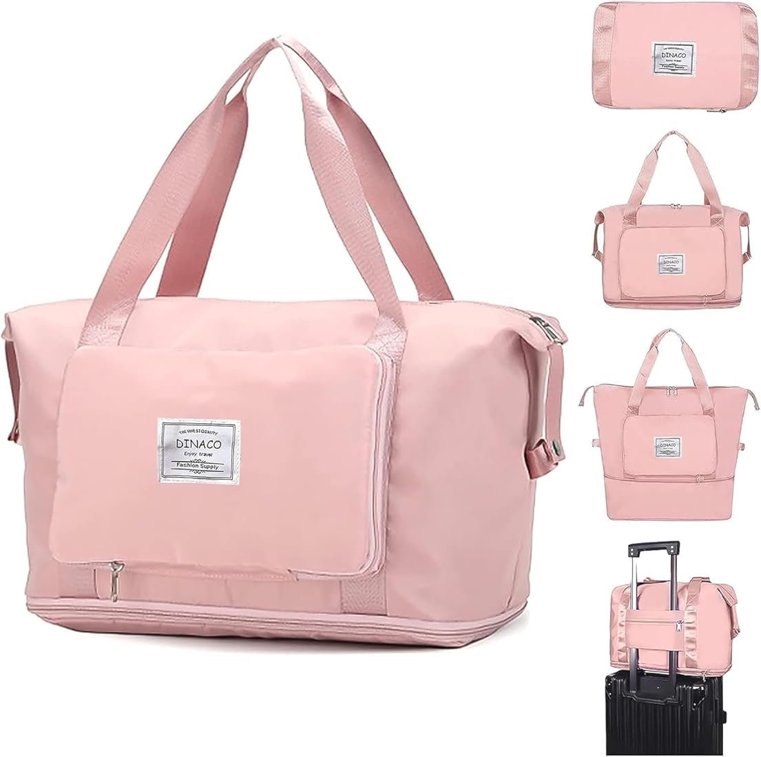Premium Foldable Travel Duffel Bag – Pink