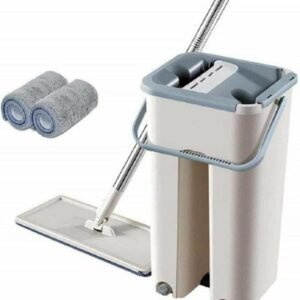 Flat Mop and Bucket Set with Squeeze Wringer