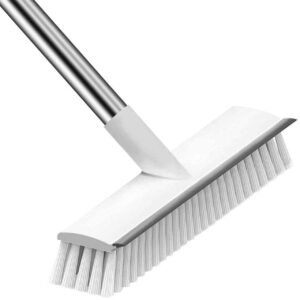 Floor scrub brush with a stiff-bristle head