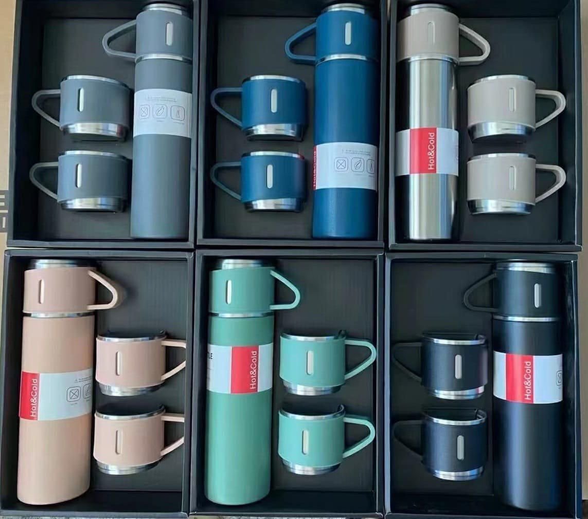 Insulated Vacuum Flask and Mug Set